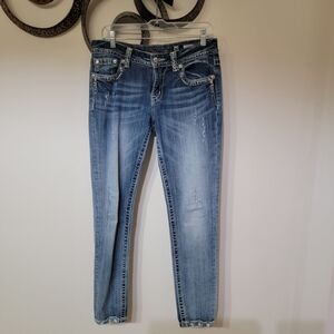 Miss Me Women's Faded Blue Skinny Jeans